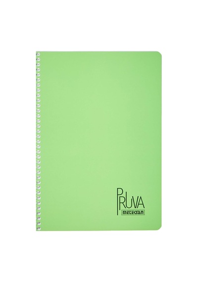 Meteksan Pruva A4 Pet Spiralli Karton Kapaklı Defter 144 Yaprak - Kareli - Yeşil