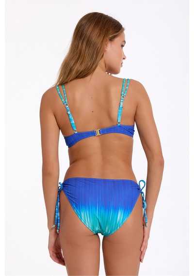 Argento Kadın Mavi Desenli Bağcıklı Slip Altlı, Double Push Up Kaplı Telli Bikini Takımı Mavi Argento Kadın Mavi Desenli Bağcıklı Slip Altlı, Double Push Up Kaplı Telli Bikini Takımı Mavi