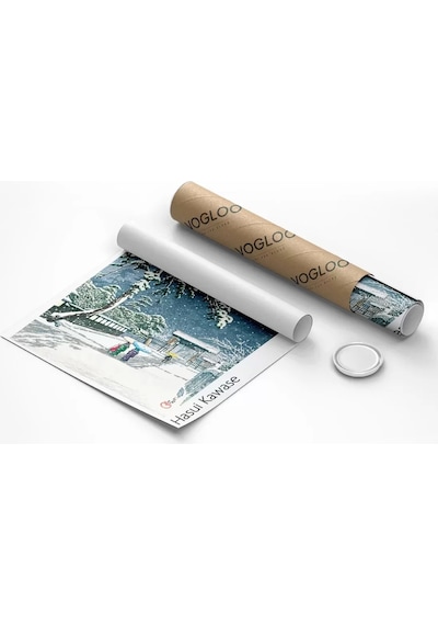 Çerçevesiz Poster Hasui Kawase Ikegami'deki Honmonji Tapınağı