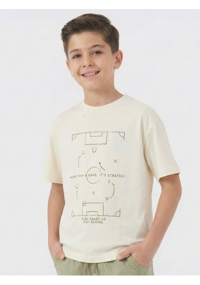 Xo Kids Erkek Çocuk Tişort 4-13 Yaş 1954 Bej