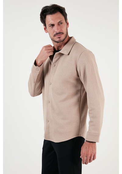 Buratti Fitilli Çıtçıtlı Relaxed Fit Erkek Gömlek 5905510 Vizon
