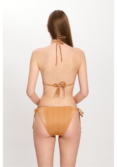 Toosalty Kadın Ten Rengi Simli Küçük Üçgen Bikini Takımı 25sw030st Bej