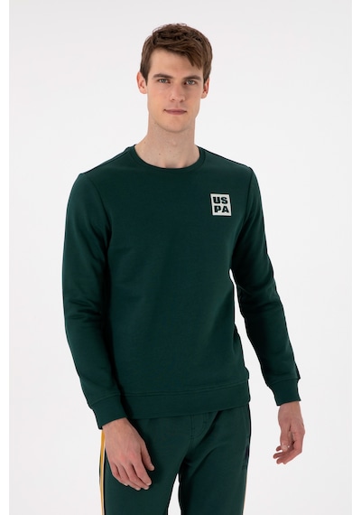 U.S. Polo Assn. Erkek Regular Fit Bisiklet Yaka Koyu Yeşil Sweatshirt 50293456-VR079