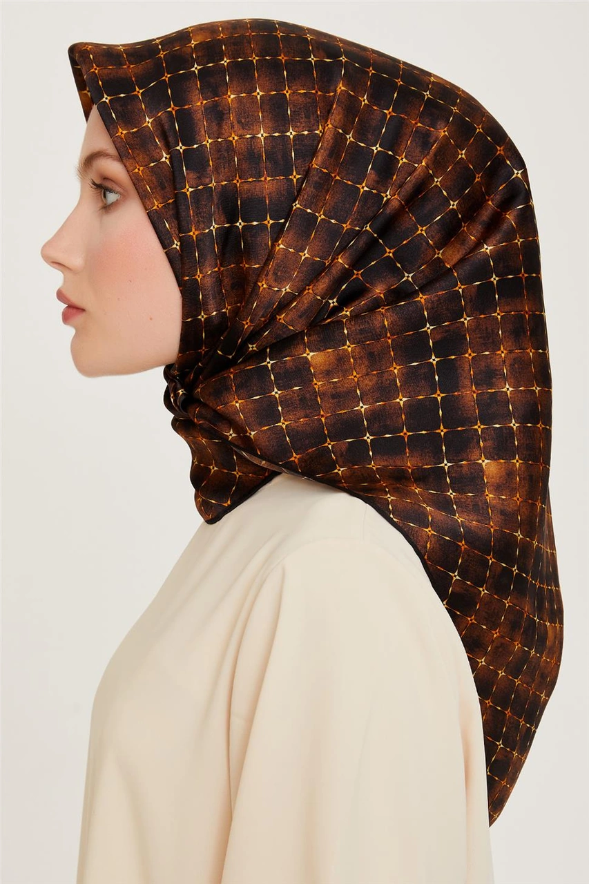 Armine Soyut Desenli Twill Saf İpek Eşarp 9259d 01 04 Çok Renkli