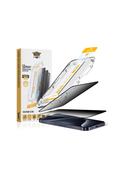 Buff Apple Uyumlu iPhone 15 Pro - Şeffaf Kılıf + Ekran Koruyucu + Lens Koruyucu Privacy