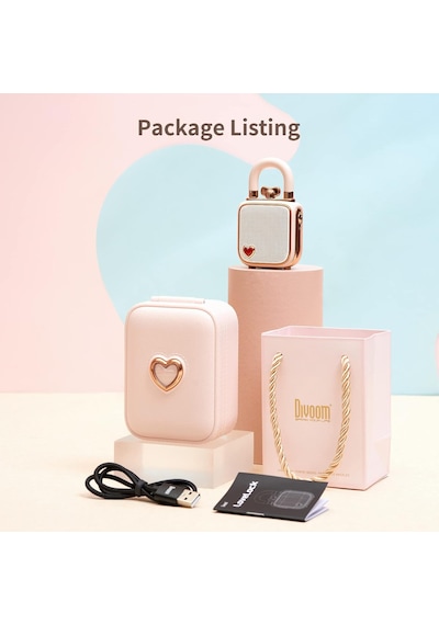 Love-lock Bluetooth Hoparlör, Küçük Taşınabilir Müzik Kutusu, Kablosuz Stereo Eşleştirme, Retro Ses Kutusu, Sevimli Masaüstü Dekorasyonu, Kızlar İçin, Pembe