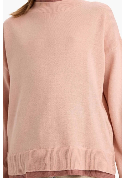 Defacto Kız Çocuk Bisiklet Yaka Triko Kazak G5449a825wnpn599 Pembe-pn599