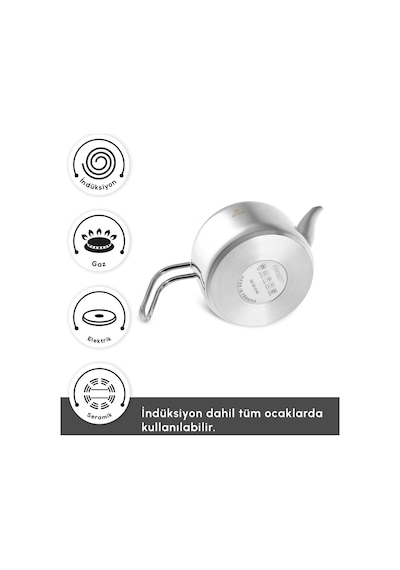 Emsan Paslanmaz Çelik Midi Boy Urban Çaydanlık Takımı Gümüş