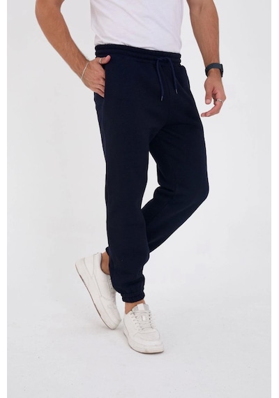 Oada Unisex Kışlık Üç İplik Lastikli Eşofman Pantolon - Lacivert