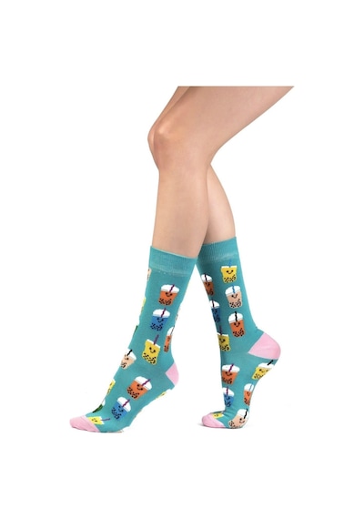 Ozzy Socks 4 Lü Eğlenceli Desenler Kadın Çorap Pembe- Mor- Lacivert- Yeşil