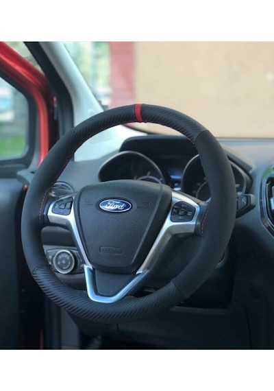 Volkswagen Golf Alkantra-Karbon Kırmızı Yüzüklü Direksiyon Kılıf (510526440)