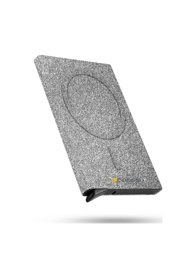 Wrapsol Magsafe Mekanizmalı Kartlık Rfid Korumalı Alüminyum Otomatik Kredi Kartlık Renkli Parlak Saks Mavi Simli Gümüş Simli Gümüş