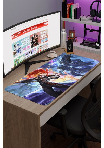 Capitano Genshin Impact Anime Oyuncu V5 - 90x40 Xxl Gaming Mouse Pad Fare Altlığı