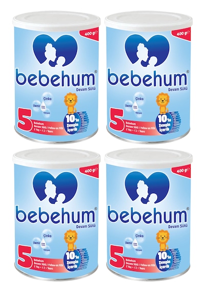 Bebehum 5 Numara Teneke Devam Sütü 2 Yaş+ 400 gr x 4 Adet