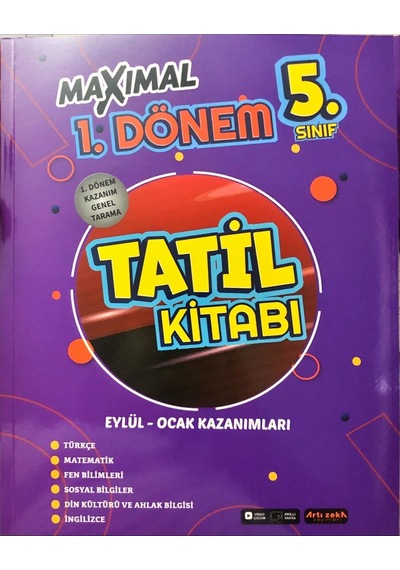 Artı Zeka 5.sınıf Maximal 1. Dönem Tüm Dersler Tatil Kitabı