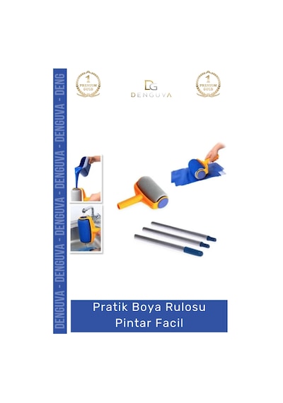 Boyarulosu Profesyonel Pratik Akıllı Damlatmaz Duvar Tavan Boyama Seti Boya Rulosu Pintar Facil