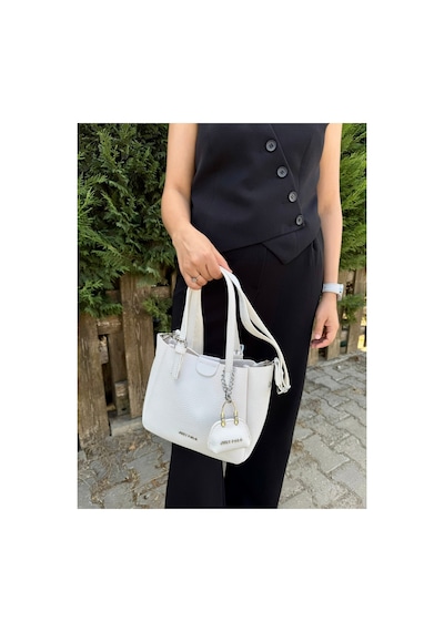Just Polo Kadın Yeni Sezon 3 Bölmeli Yumuşak Deri Lüks Ve Şık Dokunuş El & Omuz Çantası Shoulder Bag Beyaz 87182975
