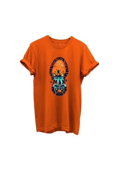 Balıkçılık Ve Macera Tema Baskılı %100 Pamuk Regular Fit Bisiklet Yaka Unisex T-shirt Turuncu Balıkçılık Ve Macera Tema Baskılı %100 Pamuk Regular Fit Bisiklet Yaka Unisex T-shirt Turuncu