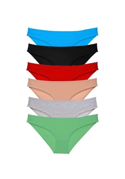 6 Adet Süper Eko Set Likralı Kadın Slip Külot Renk 2 Standart