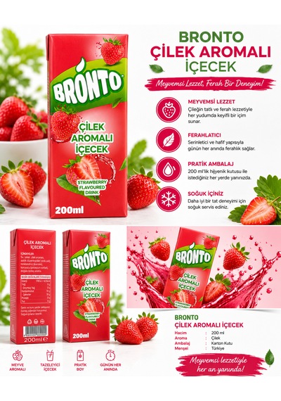 Çilek Aromalı İçecek 200 Ml X 27 Adet Koli