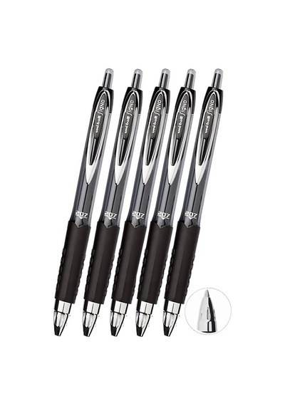 Siyah Pilot Kalem 5 Adet Uniball Signo 207 0.7 Mm Roller Pilot Kalem Umn-207 Likit Mürekkepli Pilot Kalem Jel Kalem Siyah