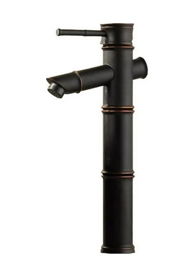 Rena Design Bambu Model Rustik Siyah Antik Lavabo Bataryası Banyo Çanak Musluk Mat Siyah Lavabo Armatür Otantik