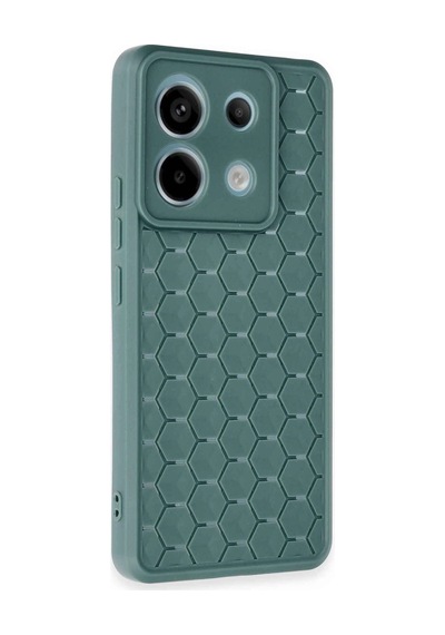 Xiaomi Redmi Note 13 Pro 5g Kılıf Petek Silikon Kapak - Koyu Yeşil -