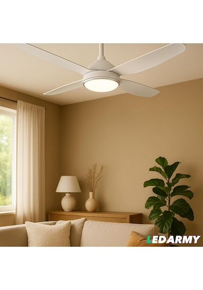 Cata Ct-3000 Modern Tavan Vantilatörü Beyaz Led Işıklı Ve Uzaktan Kumandalı Led Sessiz Motor Şık Tasarım 3 Renk