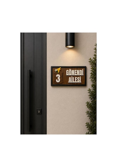 Arliadesign Kişiye Özel Ahşap Kapı İsimliği / 13 X 25 Cm 6 Mm Kaliteli Mdf