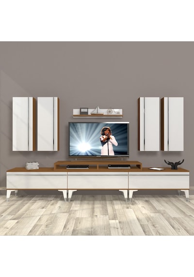 Decoraktiv Ekoflex 8d Mdf Silver Tv Ünitesi Tv Sehpası - Ceviz Beyaz Ahşap - Beyaz Decoraktiv Ekoflex 8d Mdf Silver Tv Ünitesi Tv Sehpası - Ceviz Beyaz Ahşap - Beyaz