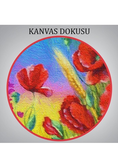 Es10 DB HG Renkli Çiçekler Yağlıboya Görünüm Dekoratif Kanvas Duvar Tablosu-3749 (50 x 70)