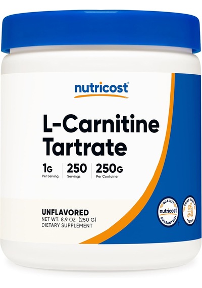 Nutricost L-carnitine Tartrate Muscle Recovery 250 Gram - 1 Gram Per Serving, 250 Servings Aromasız