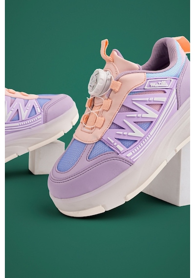 Muggo Sky Çocuk Işıklı Patenli Tekerlekli Sneaker Spor Ayakkabı Lila