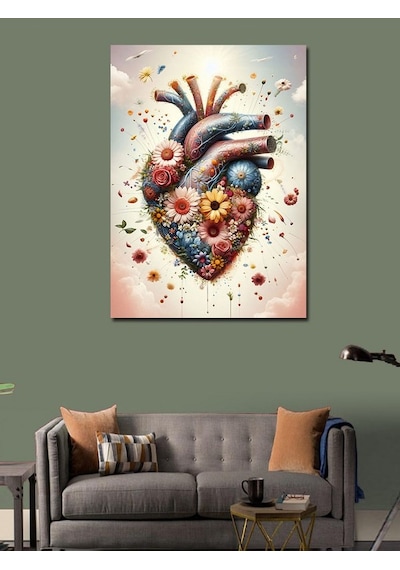 Kanvas Tablo Bahar Ve Kalp 50cmx70cm