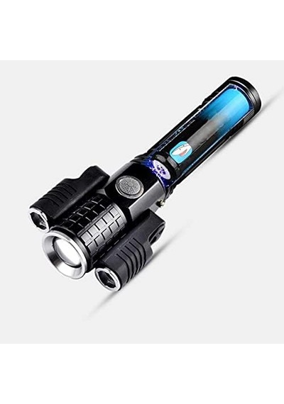 Üç-kafa Usb Şarj Cree Led El Feneri Alüminyum Taktik W8 E38