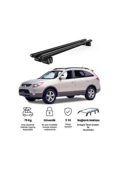 Pençe Hyundai İx55 Ara Atkı 2008-2012 Uyumlu Siyah Ara Atkı Port Bagaj Tavan Barı