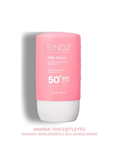 Sinoz Pink Touch Yüksek Koruyucu Ton Eşitleyici Pembe Yüz Güneş Kremi SPF50+ 50 ML