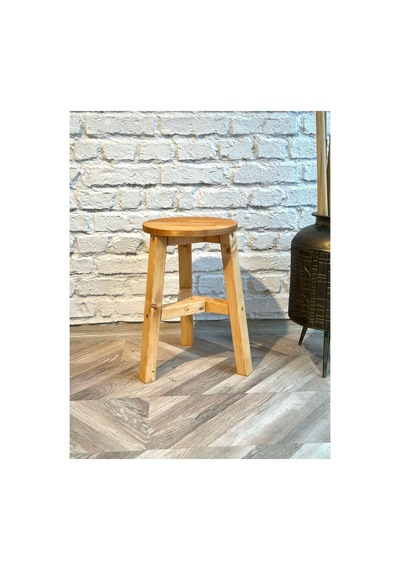 Ahsap Üç Ayak Çok Kullanimli Tabure Kiraz 27x45 Cm Cin011