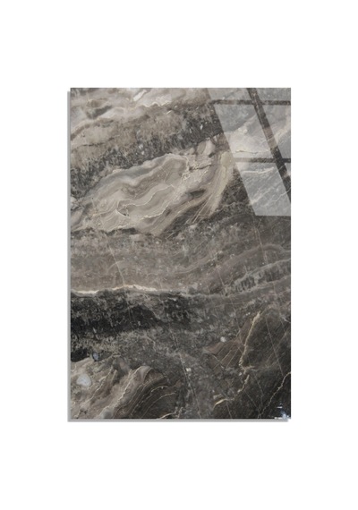 Füme Gri Mermer Cam Tablo Dikey 60x90 Cm