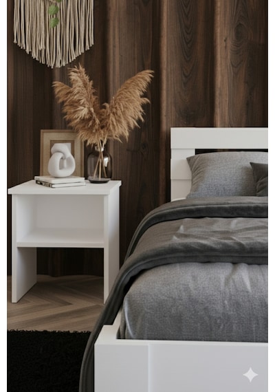 Letto Çift Kişilik Mdf Karyola Ve 2 Komodinli Set