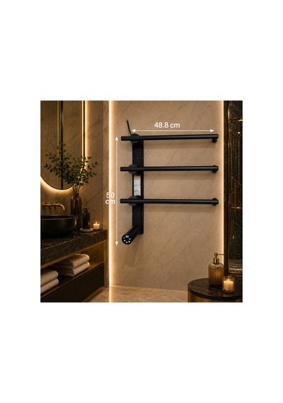 Elektrikli Havlupan 50x48xh100 Cm 60 Watt 65 C Siyah