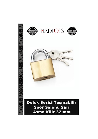 Delux Serisi Taşınabilir Spor Salonu Sarı Asma Kilit 32 Mm