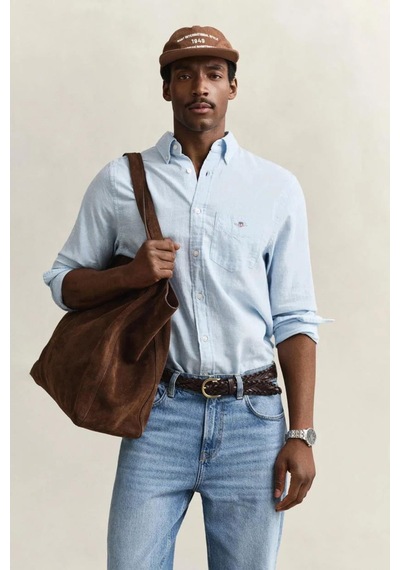 Gant Erkek Mavi Regular Fit Logolu Gömlek-15339