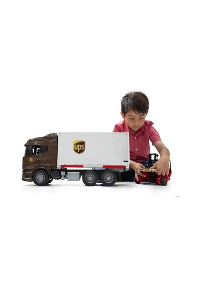 1:16 Super 560r Kontenyır Ups Lojistik Ve Forklift Model Araç Seti Çok Renkli