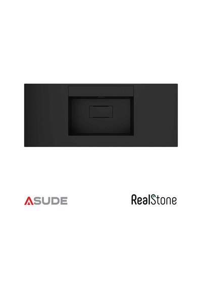 Realstone Flatstone Etajerli Granit Lavabo 80 50 Cm Beyaz