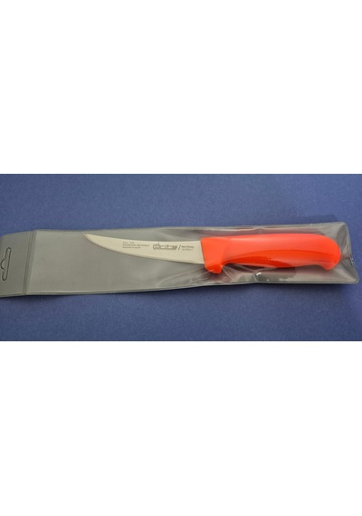 Fibrox Kaymaz Saplı Kıvrık Kasap Kemik Sıyırma Bıçağı 13 Cm Hulusi - Drita Bıçak 20mm X 130mm X 2.5mm 10354.13 Turuncu Renk