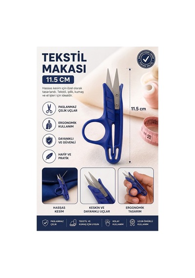Tekstil Çıt İplik Temizleme Makası 1 Adet Starline Paslanmaz Çelik Keskin Terzi Dikiş Makası Olta Misina Makası