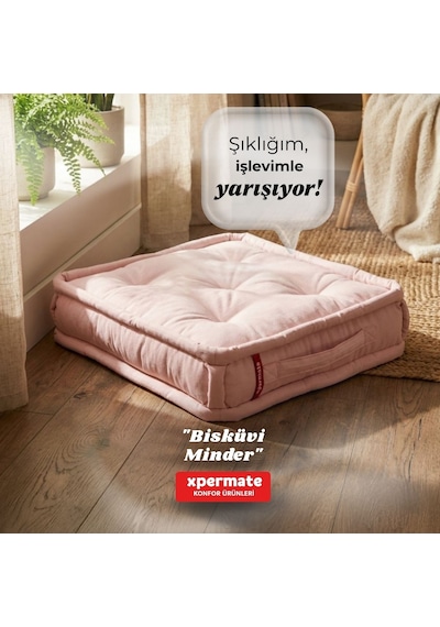 Xpermate Bisküvi Minder Petek Önü Fransız 55x55x14 Pembe