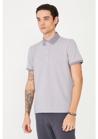Gri Polo Yaka T-shirt Gri