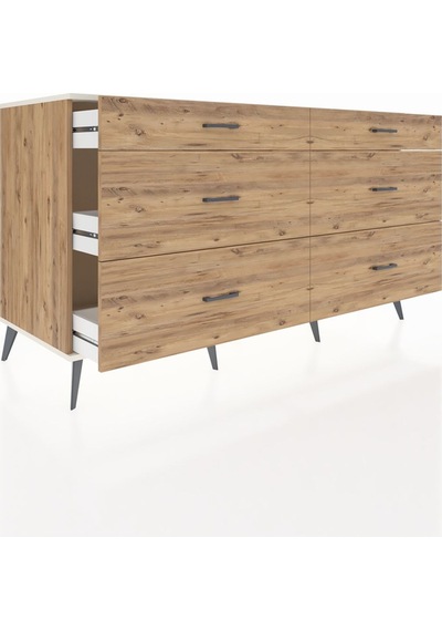 Kronos Konsol 6 Çekmeceli 176x59x99 Çam-aytaşı/çam Çam-aytaşı/çam